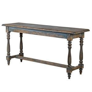 Eclectic Distressed Sea Blue Console Table